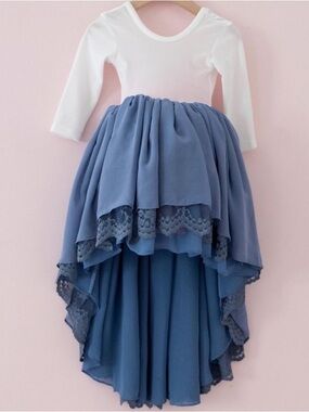 Pleiades Slate Blue High-Low Dress Sz 6